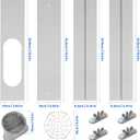 Portable Ac Window Vent Kit,Adjustable Air Conditioner Window Seal Kit with 5.9 Inch Diameter 59" Length Ac Exhaust Hose for Vertical/Horizontal Window