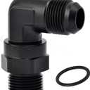 EVIL ENERGY 8AN Flare to 8AN ORB Male Swivel Adapter Fitting 90 Degree Black