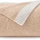 Throw Blanket for Couch, Reversible Super Soft Fluffy Knit Blankets, Lightweight Cozy Blankets with Fuzzy Plush for Sofa Bed (Beige, Throw 50""x 60"")