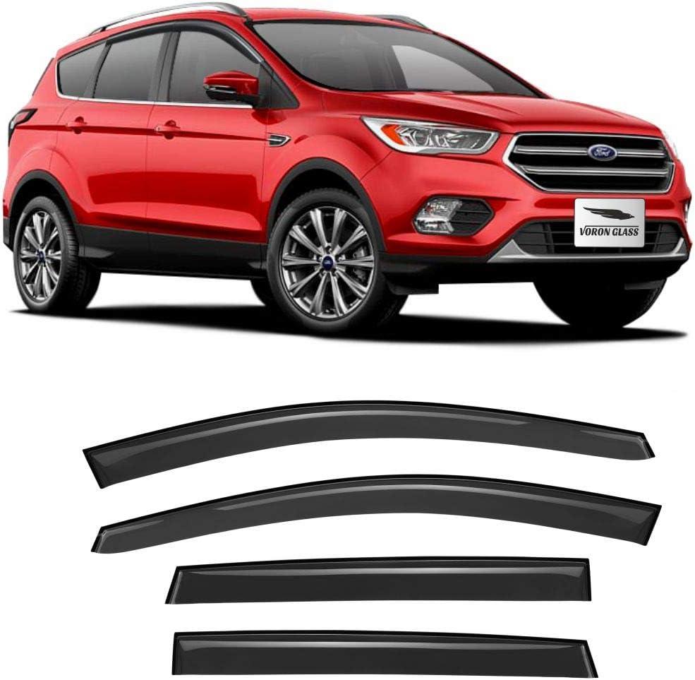 Voron Glass Tape-on Rain Guards for Ford Escape 2013-2019, Window Deflectors, Vent Window Visors, 4 Pieces -120023