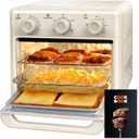 10QT Air Fryer Toaster Oven Combo, Air Fryer Oven with 5 in 1 Functions, 3 Knob Control & Visible Window, 3-Layer Cooking, Countertop Airfryers Ideal for small kitchen, White, Large