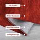 LUXLOOM Washable Area Rug 9x12 Living Room Rug Modern Solid Large Soft Carpet Non Slip Low Pile Throw Carpet Indoor Non-Shedding Foldable Floor Cover for Bedroom Nursery Playroom Home Office Red