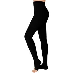 20-30 mmHg Compression Pantyhose for Women, Open Toe Medical Compression Stockings, Waist High Opaque Compression Tights for Edema, Varicose Veins, Swelling, Pregnant, Teacher, Doctor (Black2)