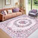 5x7 Pink Area Rug for Bedroom Girls, Soft Butterfly Insect Print Rug, Non Slip Low Pile Throw Rugs with Rubber Backing Washable Indoor Rug, Stain Resistant Carpet for Living Room Dining Room Office