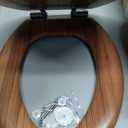 Elongated Toilet Seat Molded Wood Toilet Seat with Quietly Close and Quick Release Hinges, Easy to Install also Easy to Clean by Angol Shiold (Elongated, Natural)