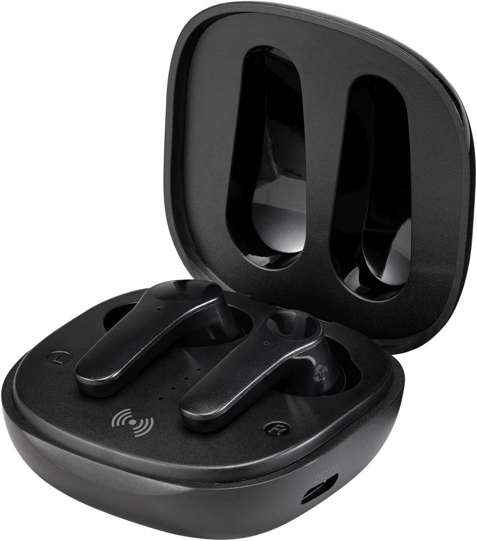 iLive IAEBTNQ102B IAEBTNQ102B in-Ear Active-Noise-Canceling Truly Wire-Free Stereo Bluetooth Earbuds with Microphones and Wireless Charging Case, Black