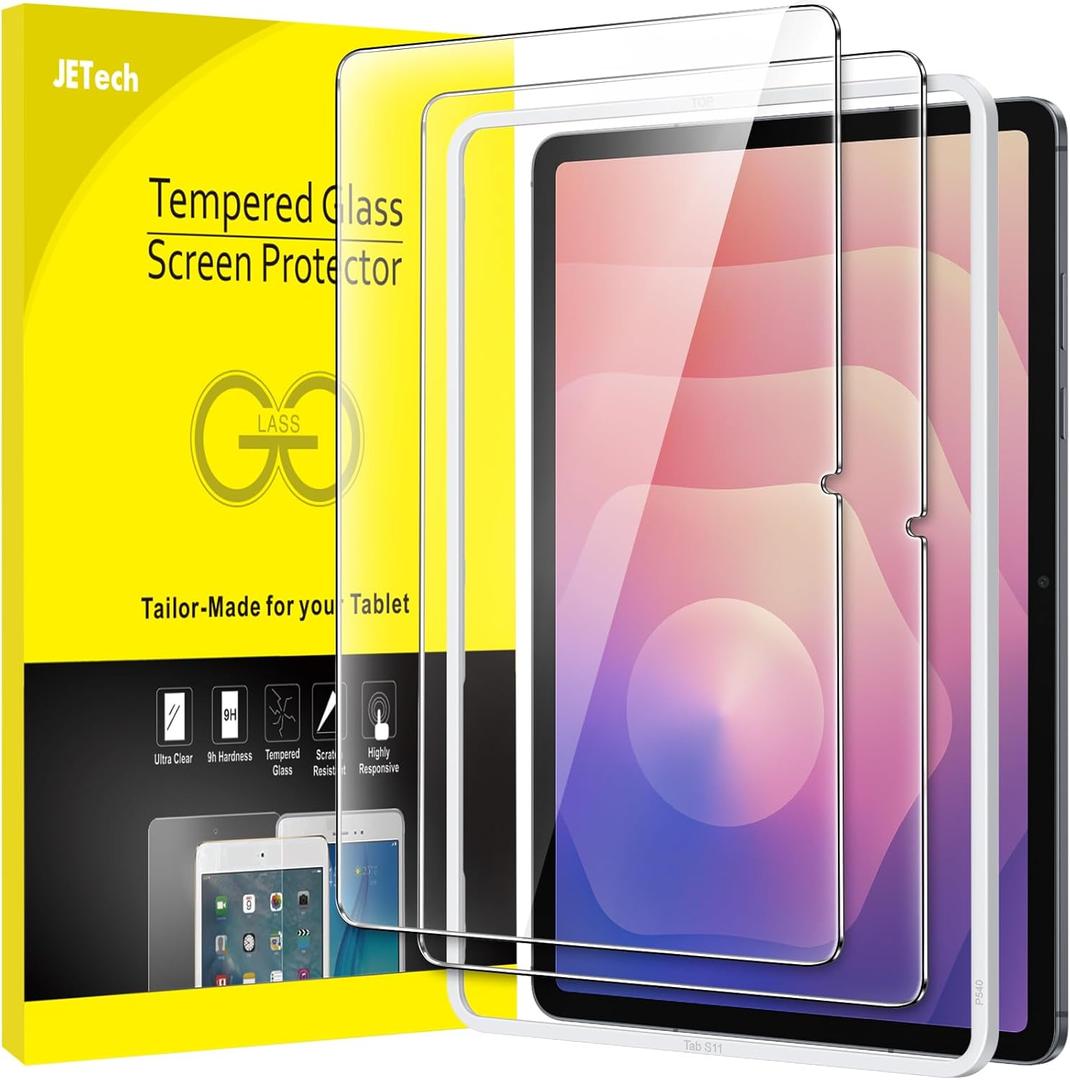 JETech Screen Protector for Samsung Galaxy Tab S11, with Easy Installation Frame, Tempered Glass Film, HD Clear, 11-Inch Display, 2-Pack