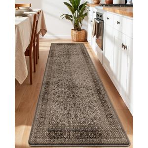 LUMI Anti Fatigue Cushioned Kitchen Mat for Floor, Non-Slip Comfort PVC Padded Runner Rug with Faux Leather Surface for Desk Office, Sink, Laundry, 24"x59"