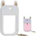 Hand Sanitizer Spray Silicone Case Compatible with Touchland 1 FL. OZ./30 mL, Cute Ears Design Hand Sanitizer Mist Accessory with Keychain (White, 1 Pack)