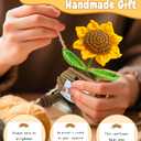 2 x Sunflower Doll Crochet with Card - Positive Appreciation Present for Teachers, Graduation, Mom, Inspirational Gift for Students, Kids,Women,Men, Coworker, Friend,Sister,Christmas, Birthday