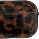 Leopard Cheetah Print Case for AirPods 4th Generation(2024) with Keychain Tortoiseshell Animal Pattern Trendy Brown Cases with Lock for Cool Girls Women Men(for AirPods 4,Tortoise)