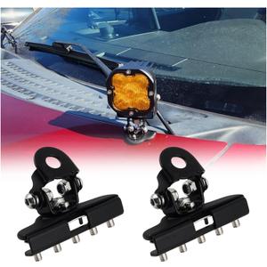 2PCS Car Light Bar Mounts with 5-Hole Design,No-Drill LED Light Bar Mounting Brackets for Fixing & Adjusting LED Bars Lights,Upgraded Car Accessories Lights Bars Mount for Hood