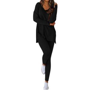 BTFBM Two Piece Sets for Women 2026 Casual Lounge Set Matching Oversized Shirts Leggings Workout Airport Travel Outfits (Medium, Black)
