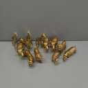 Metallic Gold Safari Animals Figurines Toys 12Pcs, Jungle Animal Figures, Wild Plastic Animals with Giraffe Lion Elephant for Baby Shower Decor, Wild Themed Birthday Wedding Party Favors