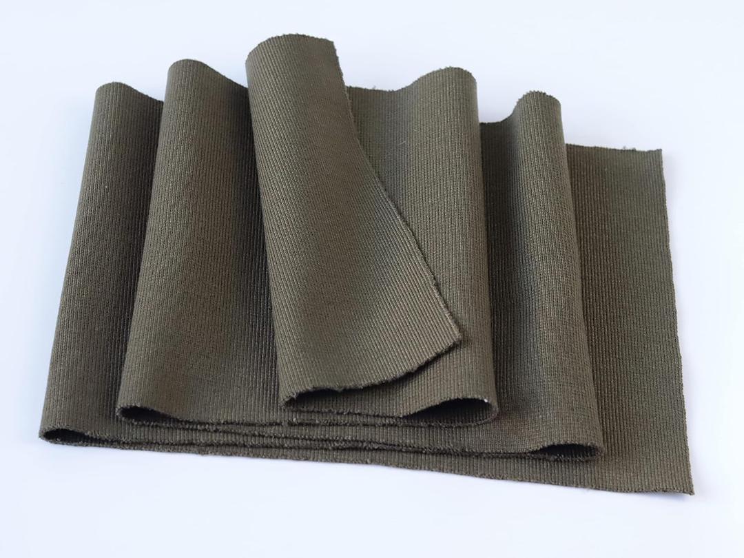 TinaKim Rib Knit Cuffs for Sewing Fabric for Neckline,Waistbands Collar Cuffs Material (Strip of Army Green, 40x8in)