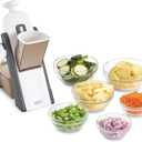 Dash Safe Slice Mandoline - Compact, Foldable Food Slicer - Slice, Dice, Julienne & More - Perfect for Quick Food Prep - Recipe Guide Included - Cool Grey (30+ Presets, Gray)