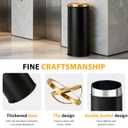 30L/8GAL Black Gold Kitchen Trash Can Golden Brass Commercial Garbage Can Large Capacity Flip Trash Can for Kitchen,Shopping Mall,Elevator Gate,Airport, Hotel,Commercial (Black, 30L)