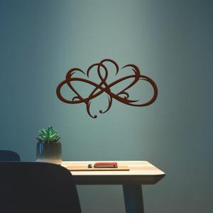 Heart Metal Wall Decor, Infinity Double Heart Steel Wall Decoration, Personalized Love Wall Sign, Wall Hanging Decor for Home Outdoor Bedroom Art Ornaments Anniversary (Brown)