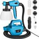 Tilswall Paint Sprayer, 800W HVLP 1100ML/Min Electric Spray Paint Gun with 2.5M Air Hose, 1300ML Detachable Container, 3 Nozzle Sizes & 3 Patterns, High Power Painter for Furniture, Cabinet, Fence (Blue black)