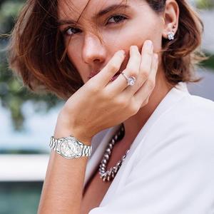 L LAVAREDO Watches for Women, Stainless Steel Quartz Watch Waterproof Luminous, Luxury Dial Ladies Watch with Premium Crystal Accented