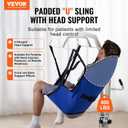 VEVOR Patient Lift U-Sling with Head Support- Medium Size, Divided Leg Transfer Sling for Bathing, Patient Lift Medical Sling for Elderly, Disabled, Bedridden, 600LBS