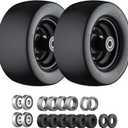 11x6.00-5 Flat Free Tire, Zero Turn Mower Front Tires with 3/4" or 5/8" and 1/2" Bearings, 5.2"- 8.3" Centered Hub, Load 400lbs, 11x6.00-5 Tires for Zero Turn Mower by Cubesprings - 2Pack, 11x6.00-5 Black