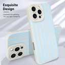 KANGHAR Compatible with iPhone 16 Pro Max Case, Silicone Stripes Cute Pattern, Camera Protection Soft Slim Phone Case for Phone Case -Light Blue