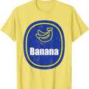 Banana Sticker Costume Cute Easy Fruit DIY Halloween T-Shirt (Small, Lemon Yellow)