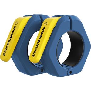 POWER GUIDANCE 2 inch Magnetic Barbell Collars Barbell Clips, Olympic Barbell Clamps,Weight Clamps Quick Release Barbell Collar for Workout Weightlifting,Olympic Lifts and Strength Training (Blue)