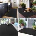 Mibao Dirt Trapper Door Mat for Indoor Outdoor, Waterproof All-Season, All-Weather Doormat, Heavy Duty Non-Slip Entrance Rug, Low Profile Absorbent Entrance Mat Carpet, 48" x 24", Black
