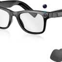Upgraded AI Smart Glasses with 8MP Camera, 1080P HD Video Recording & Audio, Bluetooth 5.3 Smart Glasses with Real-Time Translation, Interchangeable Blue Light & UV Protection Lenses Long Battery Life