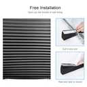 6-Pack Temporary Blackout Pleated Shades for Windows, Fabric Pleated Blinds with Adhesive, No Tools No Drilling Free Cut Size Room Darkening Shades (Light Filtering - Black 35x71inch)