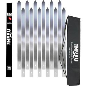 Muru Skewers - The Original Kabob Skewers, 304 Stainless Steel 1.25" Thick for Even Cooking - Heavy-Duty BBQ Grill Skewers, Reusable & Easy to Clean (12) Muru Skewers - The Original Kabob Skewers, 304 Stainless Steel 1.25" Thick for Even Cooking - Heavy-Duty BBQ Grill Skewers, Reusable & Easy to Clean (12)