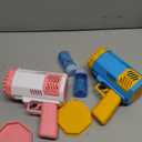 2 Bubble with 2 Bottles Refill Solution for Kids, 40-Hole Light Up Bubble Machine for Toddlers 1-3, Bubble Blaster Maker, Party Favors Toys for Boys Girls 4-8 Birthday Gifts