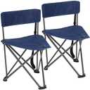 REDCAMP 2 Pack Tripod Chairs for Adults, Folding Lightweight Portable Golf Chairs for Spectators, Compact 3 Legged Tripod Stools Seat with Backrest for Camping Fishing Hunting, Blue