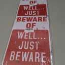 2 x Alotpower Halloween Decorations Metal Tin Sign for Outdoor Yard, Garage Wall, Rustic Vintage Beware of Well Just Beware, 7.8x11.8in