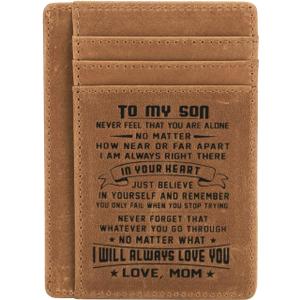 Son Memorial Gifts - Personalized Pocket Wallet For Daughter Gifts - 18th Birthday Graduation Christmas Gifts