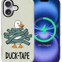 For iPhone 17 Case,Compatible with MagSafe,Dual-Layer Hard Shell + Silicone Cover,Full Body Protection Shockproof Case for iPhone 17-Cute Duck Silly Goose