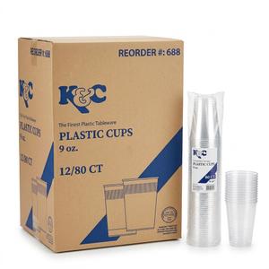 Plastic cups 9oz 12/80,ct