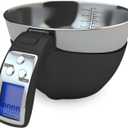 Fradel Digital Kitchen Food Scale with Bowl - 11lb, Grams & Ounces - Removable, Dishwasher-Safe Mixing Bowl - Black