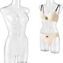 Briwooody Clear Female Full Round Plastic Mannequin Torso Display Transparent Dress Form for Clothes Underwear, Realistic Dummy Model Decoration