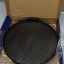 12" Oak Bathroom Vanity Tray Turntable for Perfume Candle, Round Wooden Decorative Tray for Kitchen Sink Countertop Organizer, Bathroom Counter Organizer for Skincare Makeup, Farmhouse Black Gold