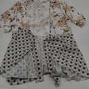 ChainJoy Chiffon Boho Floral Kimono Cardigans Tie Front Half Sleeve, Size: L