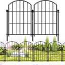 FOREHOGAR Metal Garden Fence 17in (H) x 10ft (L), 10 Panels + 11 Stakes Dog Fence Border Fence Animal Barrier, No Dig Garden Fencing for Yard Flower Bed Patio Outdoor, CTW1710 Black