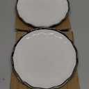 Regency Silver 9-Inch Porcelain Salad Plates  Set of 4 Elegant Silver-Trimmed Plates  Perfect for Appetizers, Salads & Desserts  Durable, Dishwasher-Safe Tableware for Everyday & Formal Dining