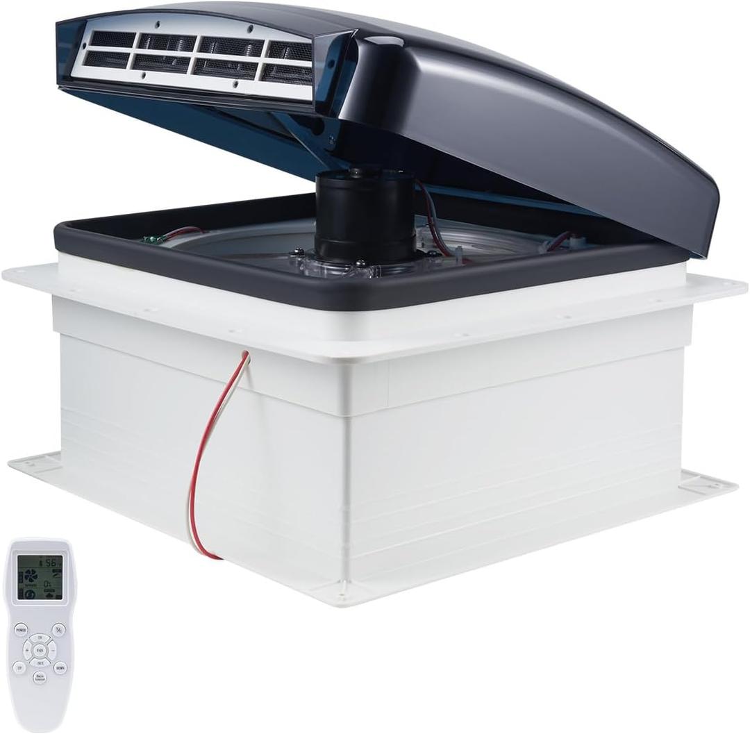 VEVOR RV Vent Fan, 14 inch RV Roof Vent Fan 12V, Powerful 10-Speed Reversible with Remote Control, Built-in Rain Cover, Power Top Lid,12 inch Blade,Fits 14 x14 inch Roof Openings, 16.1 x 16.1 x 9.9 in