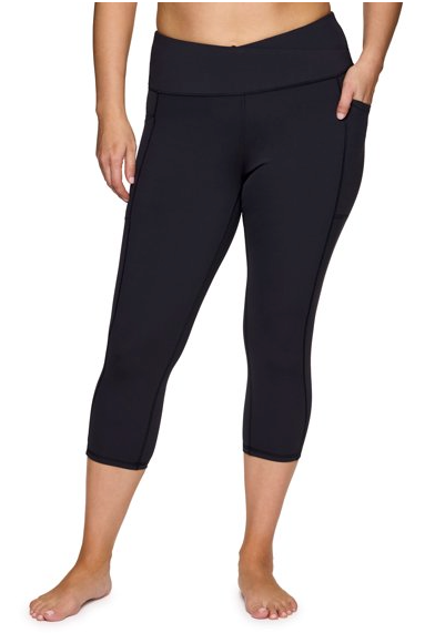 Plus Size Legging for Women in Capri Length High Waist Squat Proof Running Yoga Pants with Pockets 3XL