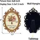 JANDERART Vintage Oval Picture Frame 6x8 Inch, Antique Ornate Photo Frames with Glass Front, Scroll Design, Tabletop & Wall Hanging, Photo Display, Gift Ideas, Gold
