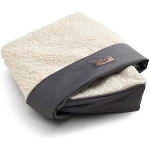 LE SURE Washable Dog Bed Cover Replacement - Large Size Plush Fleece Cover for Orthopedic Egg Crate Foam Pet Mat 36x27x3 Inches, Grey