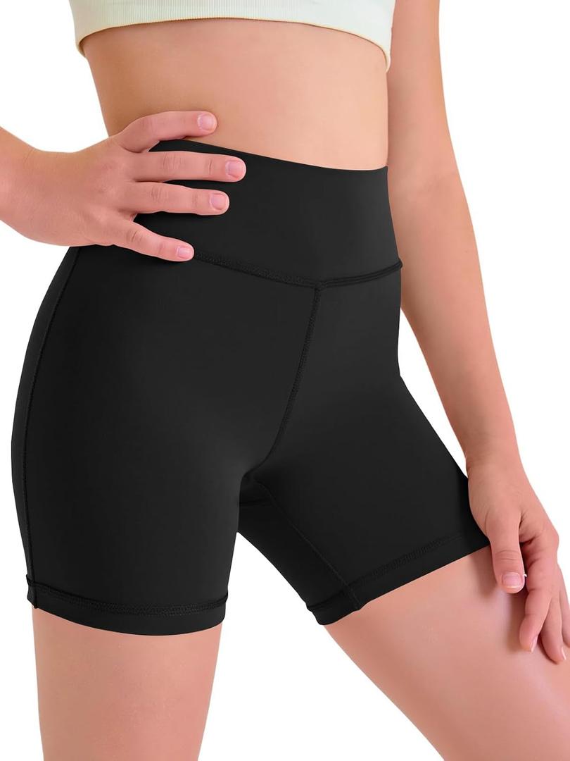 Haloumoning Girls Athletic Shorts Kids Workout High Waisted Volleyball Shorts Yoga Dance Gymnastics Shorts, 150